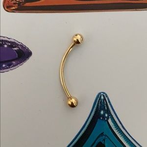 14K Gold curved barbell.